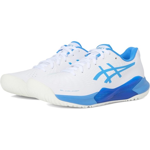 ASICS GEL Challenger 14 Low White/Blue Coast Womens Tennis Shoes Size 8.5 - Picture 1 of 7